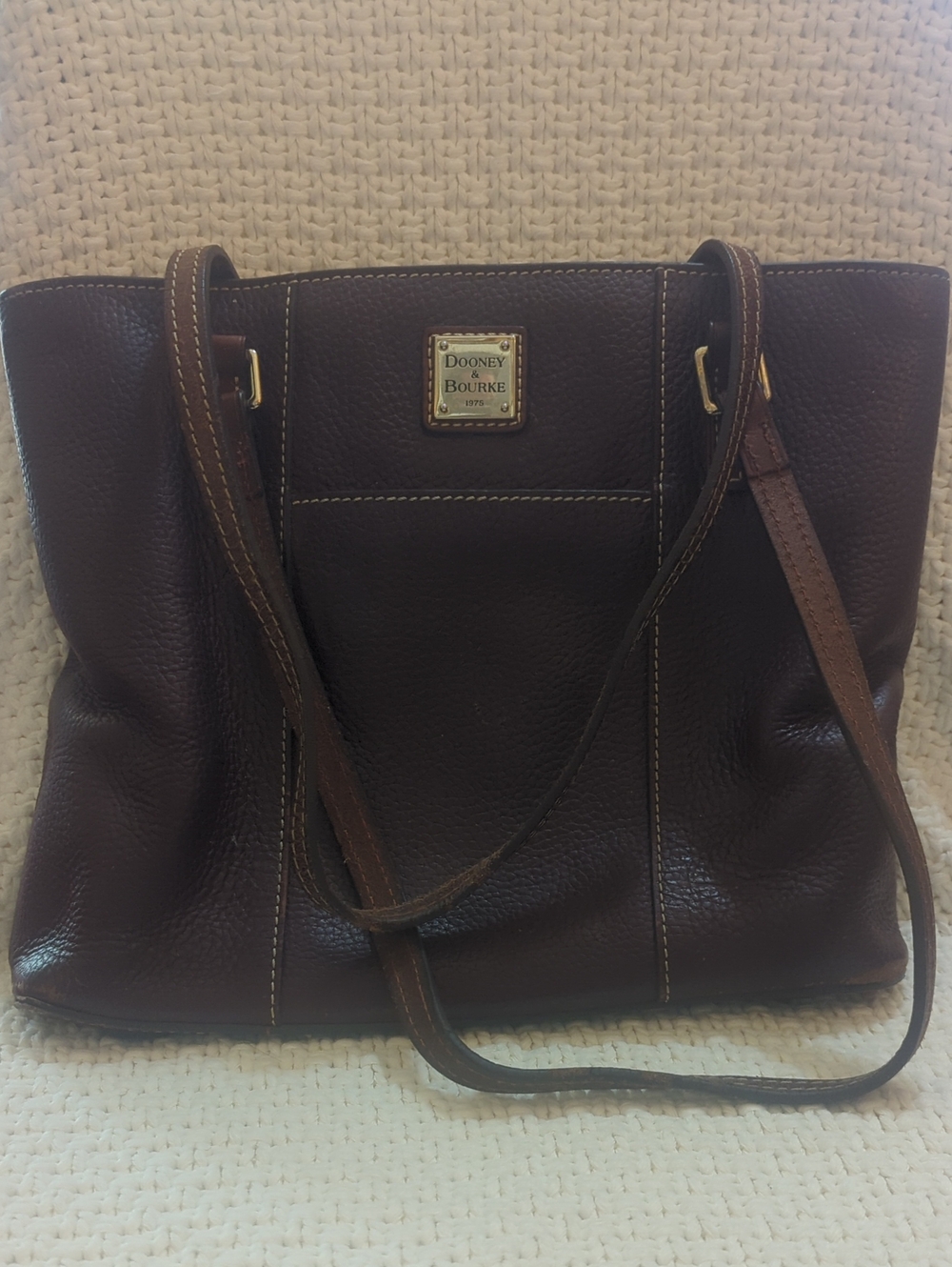 Dooney & Bourke Dark Brown Pebbled Leather Tote